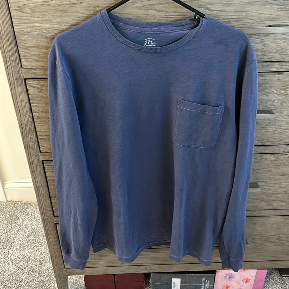 Men’s Navy J Crew Long Sleeve Pocket Tee - Great Condition - Size M